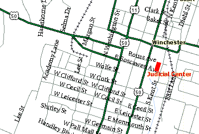 Local Area Map of Winchester, Virginia